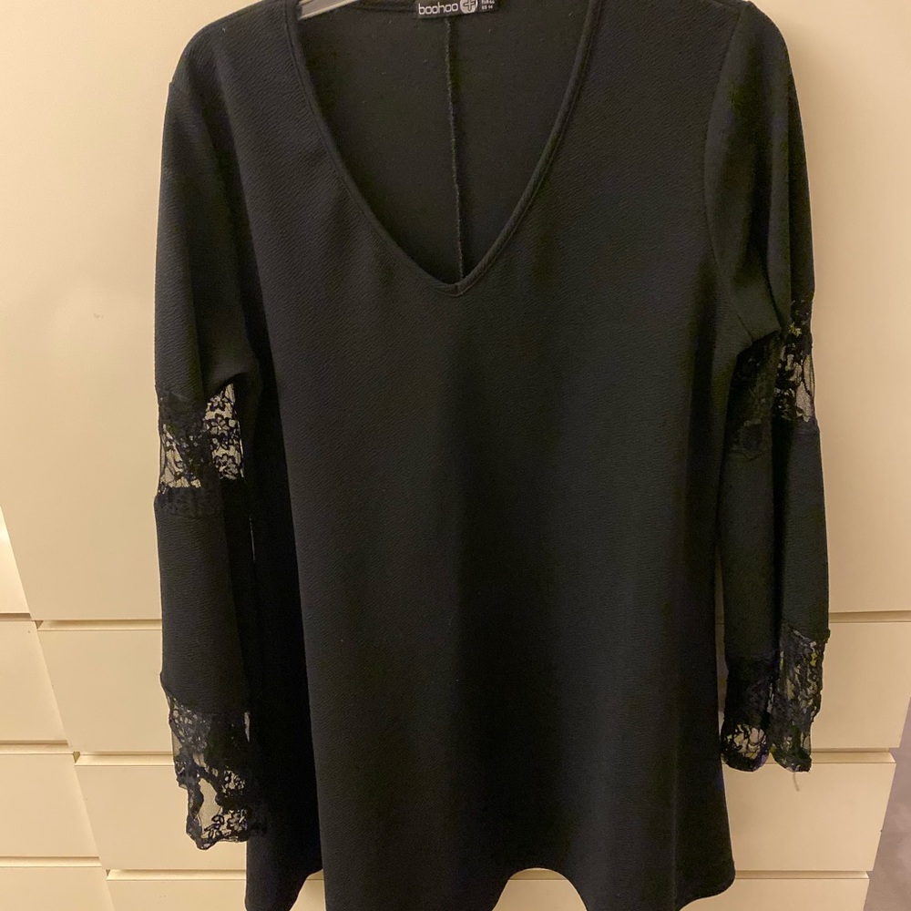 Boohoo Plus black lace dress size US 14